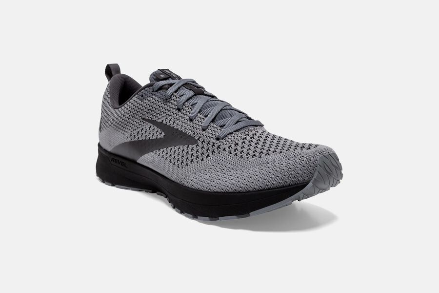 Brooks Israel Revel 4 Road Running Shoes Mens - Grey/Black - XIN-978103